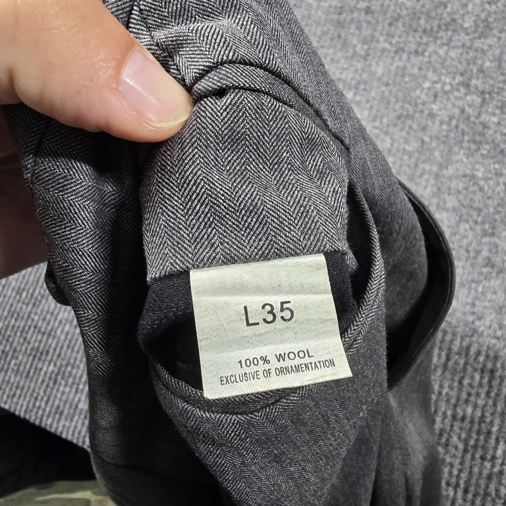 Jos A Bank Signature Collection Suit Mens 41L 35L Wool Gray‎ Herringbone 2pc - Picture 11 of 16